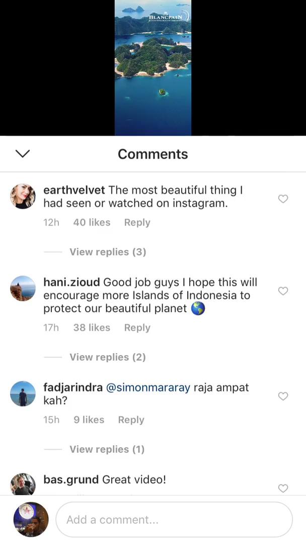 Commenting on IGTV video thumbnail