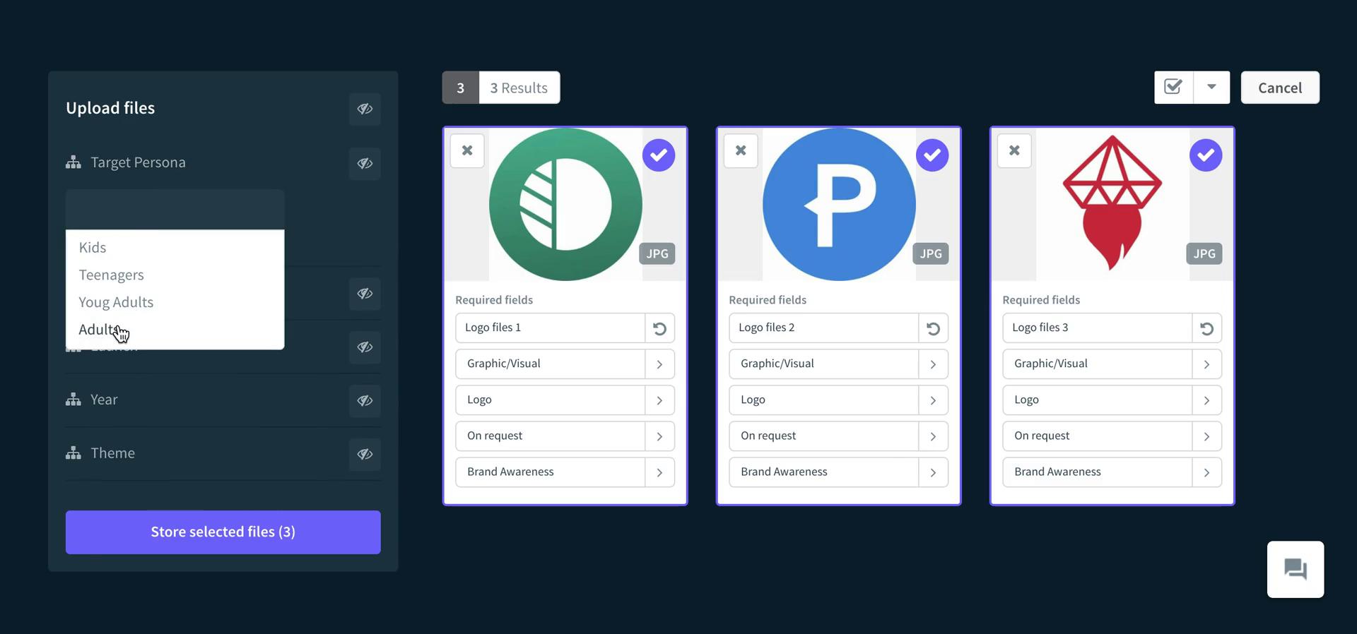 Uploading media on Bynder video thumbnail