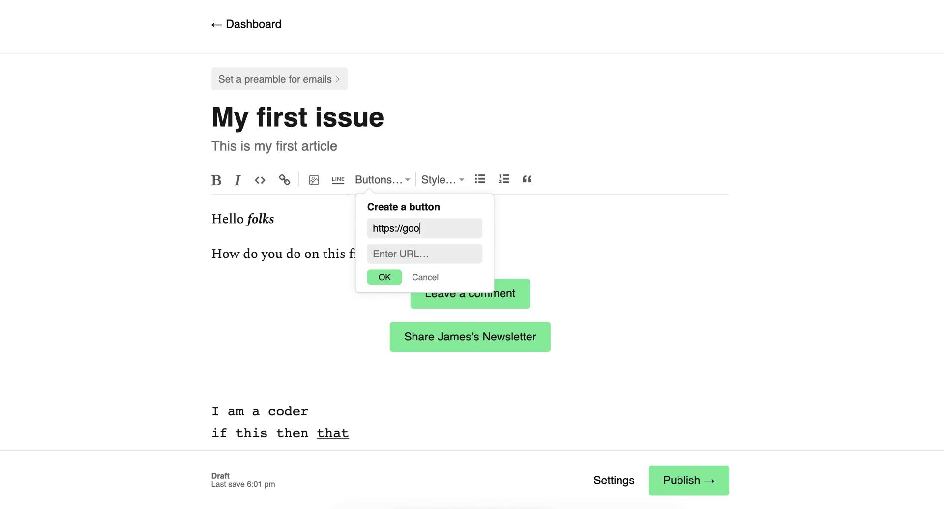 Creating an email campaign on Substack video thumbnail