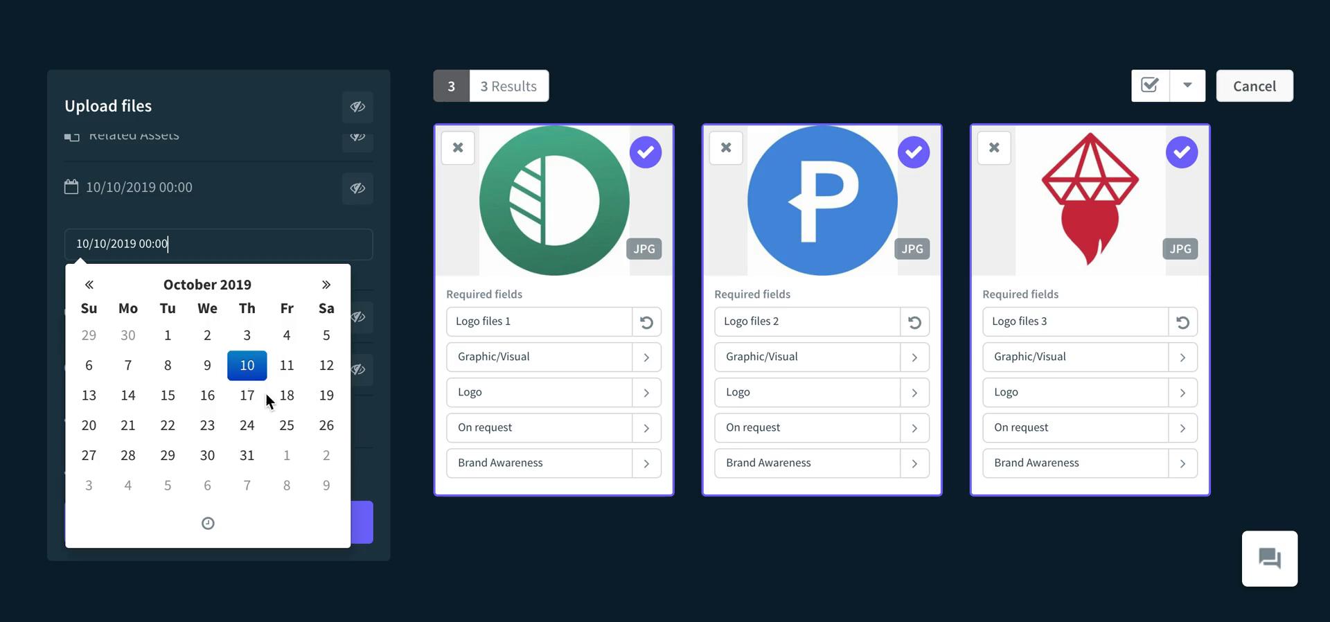 Uploading media on Bynder video thumbnail