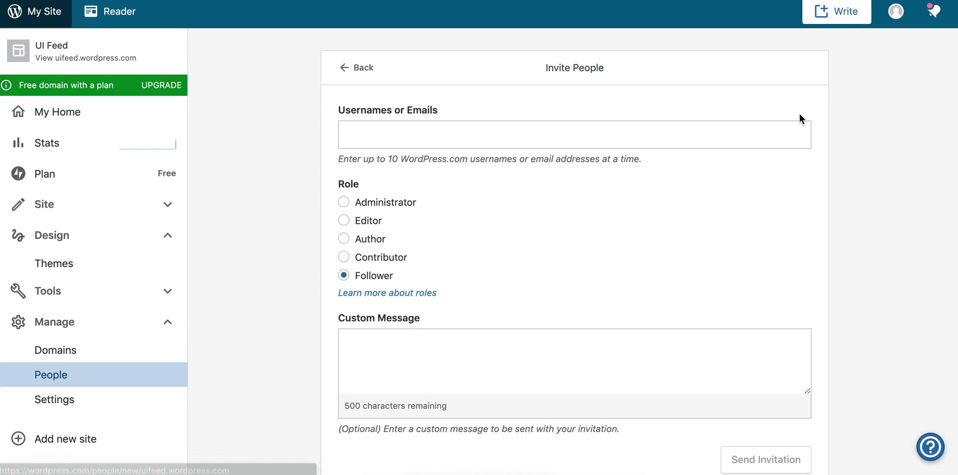 Inviting people on WordPress video thumbnail