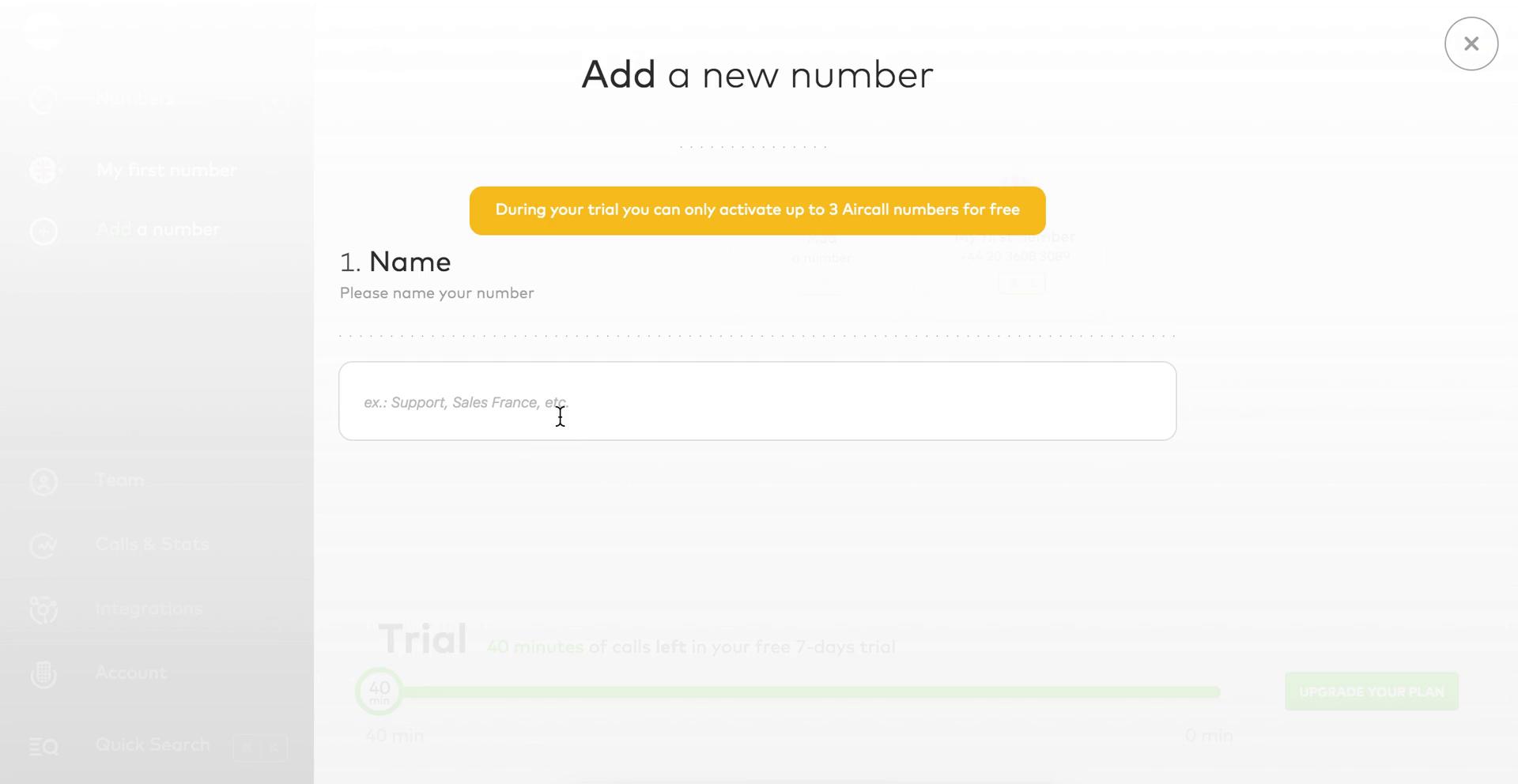 Adding a phone number on Aircall video thumbnail