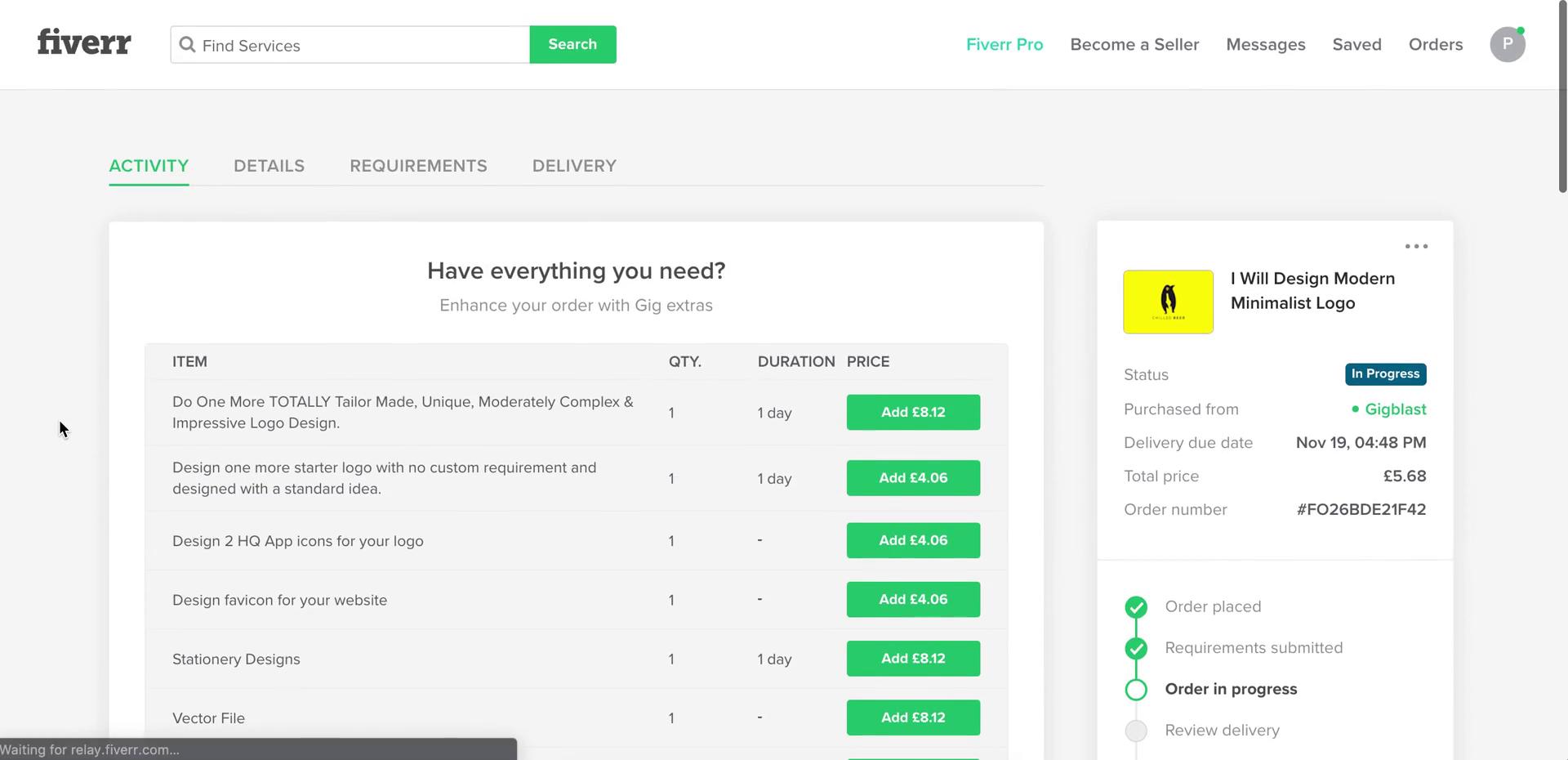 Order history on Fiverr video thumbnail