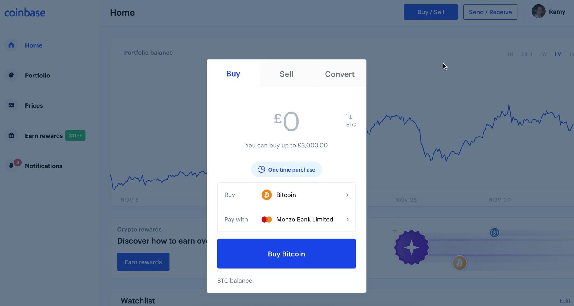 Buying crypto currency on Coinbase video thumbnail