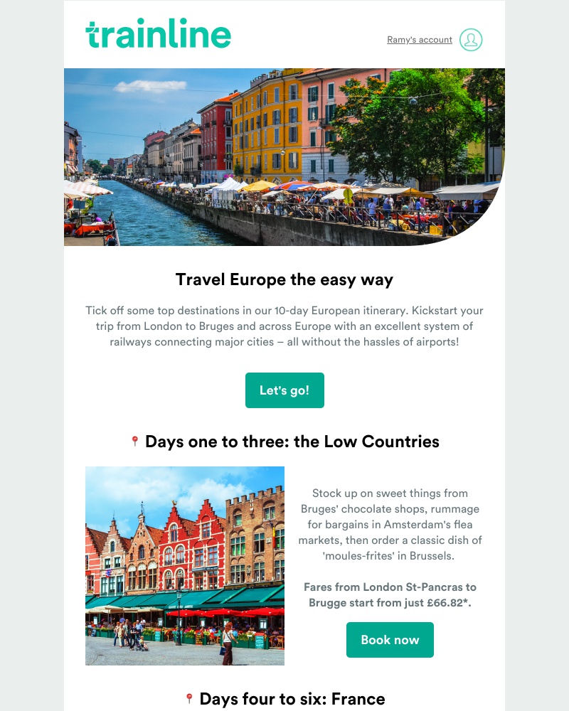 Trainline - 10-day itinerary: cheap and hassle-free travel