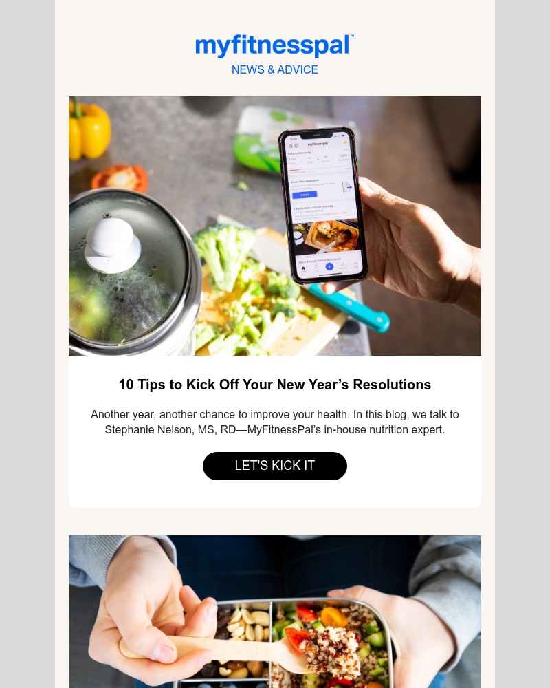 MyFitnessPal - 10 Tips to Kick Off Your New Year’s Resolutions