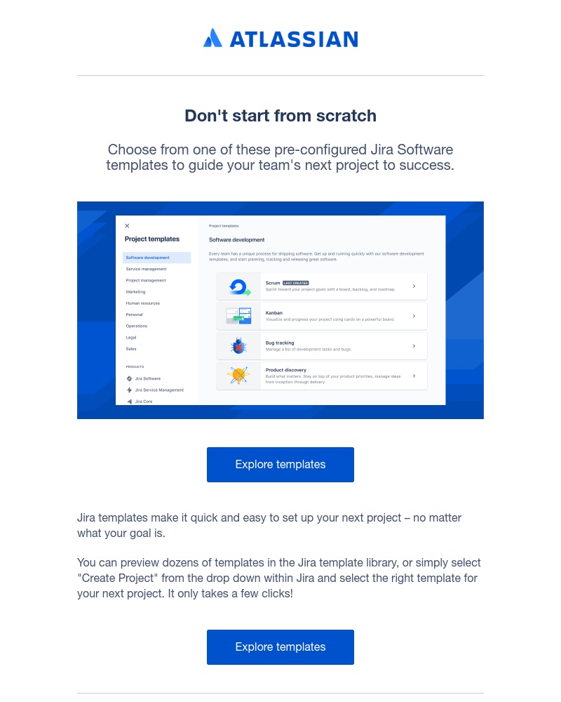 Jira - (10/10) 👆 Want to set up any new project in a few clicks?