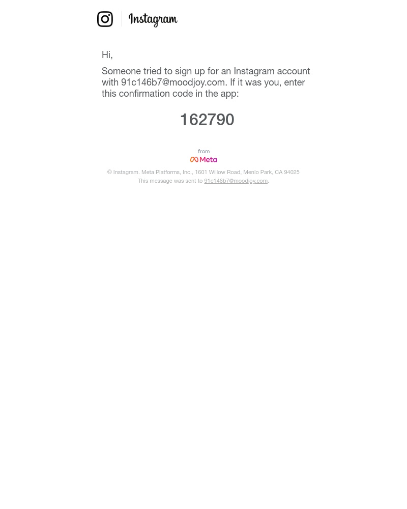 Instagram - 162790 is your Instagram code