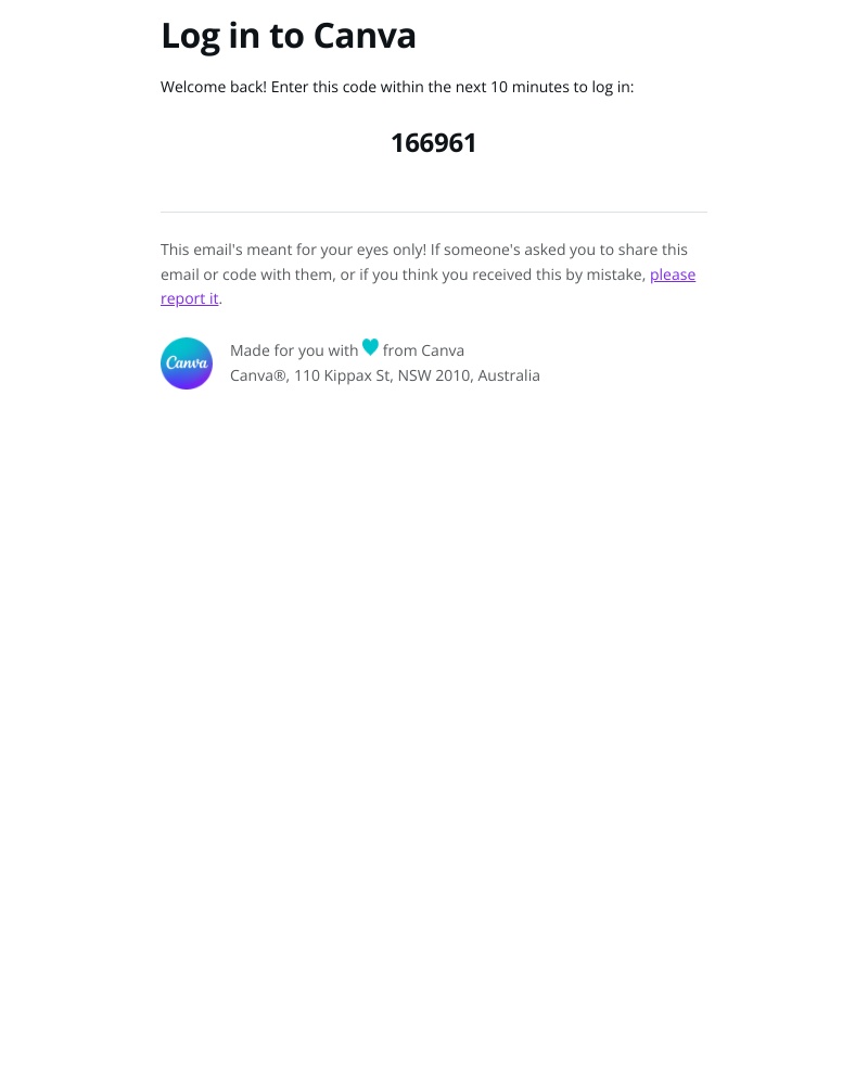 Canva - 166961 is your Canva code