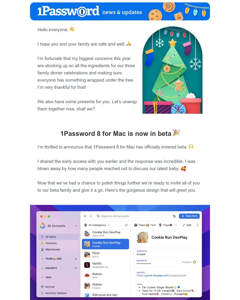 1Password - 1Password treats ππͺ to wrap up the year