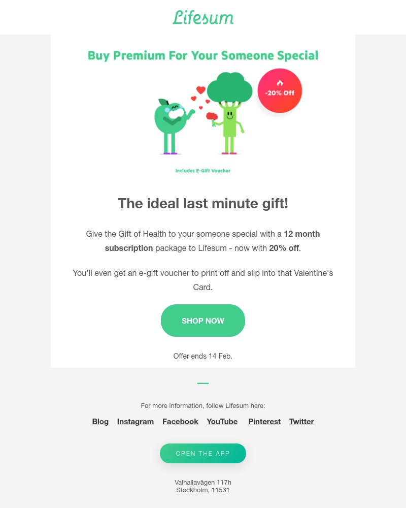 Lifesum - π 20% Off: Last Minute Valentine Gift? We've Got You π