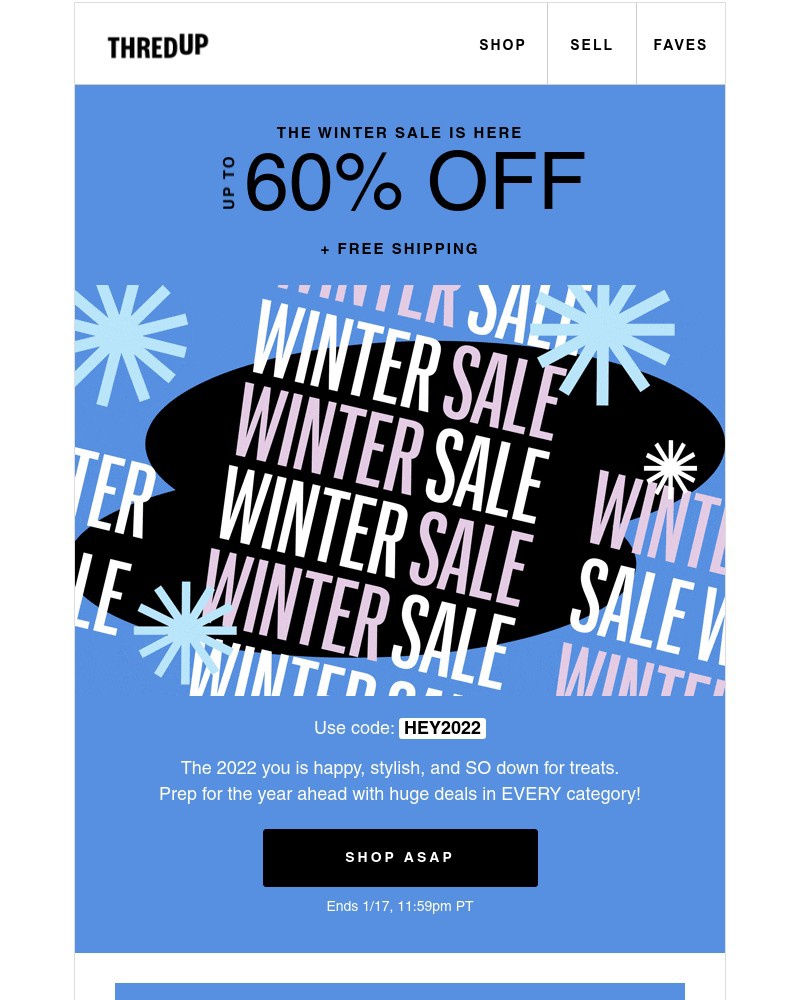 thredUP - 2022 is YOUR year 🤩 Here's up to 60% off