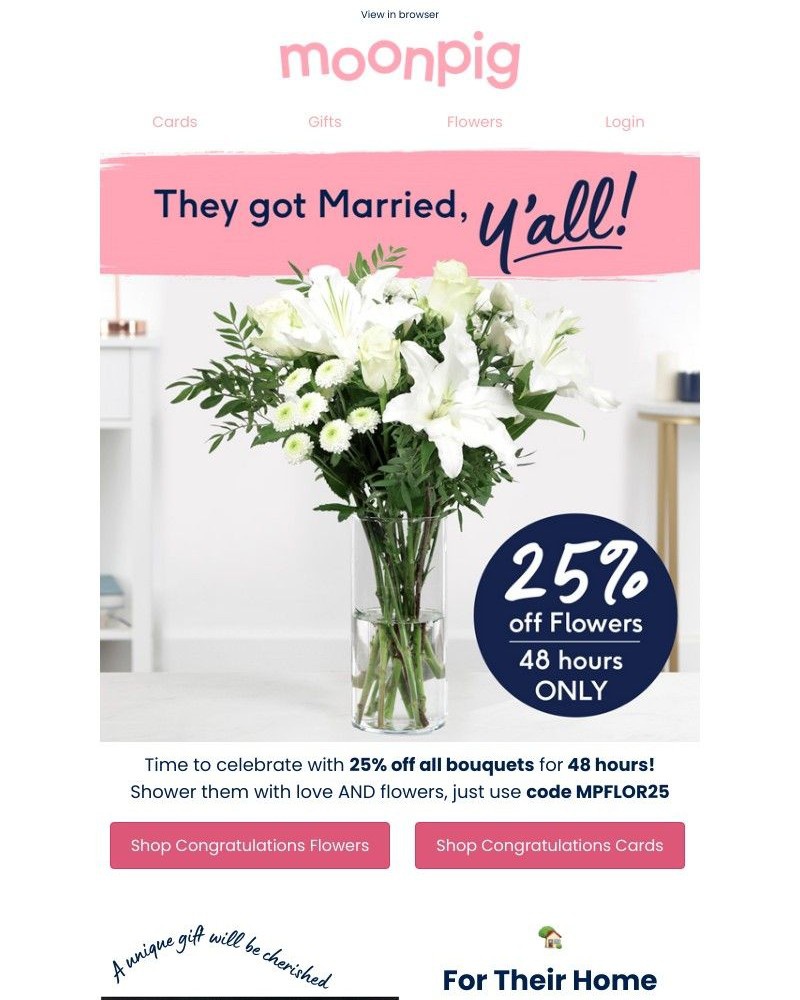 Moonpig - 25% off flowers! πΈπ