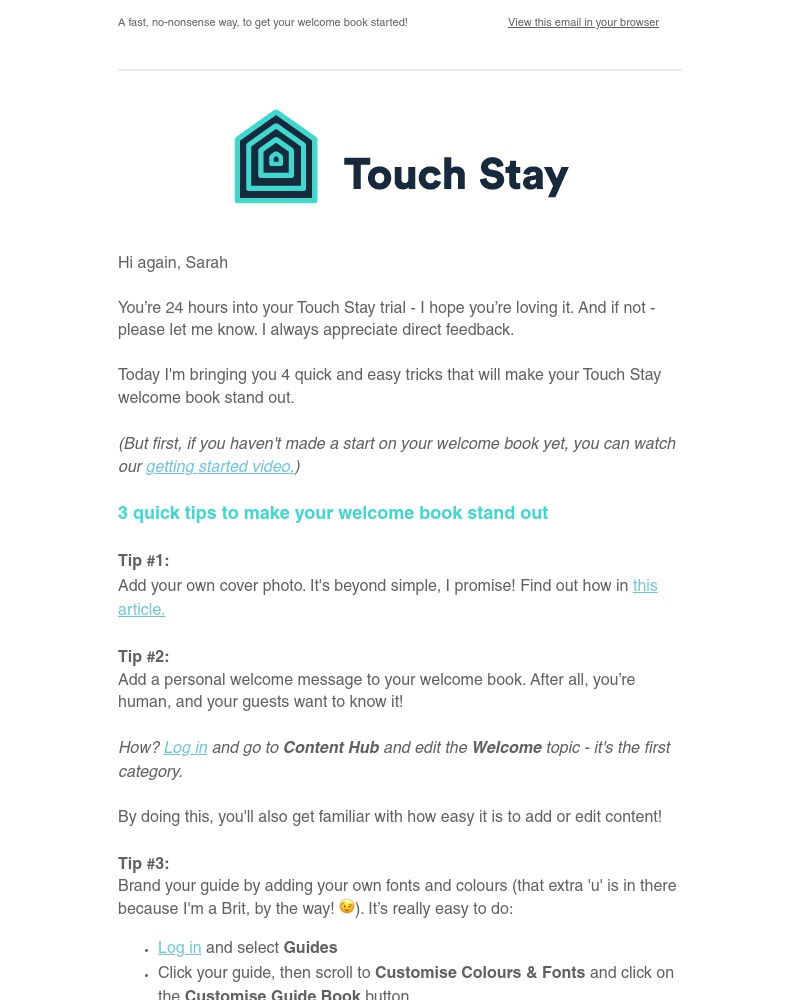 Touch Stay - 3 quick tricks to make your guidebook unique