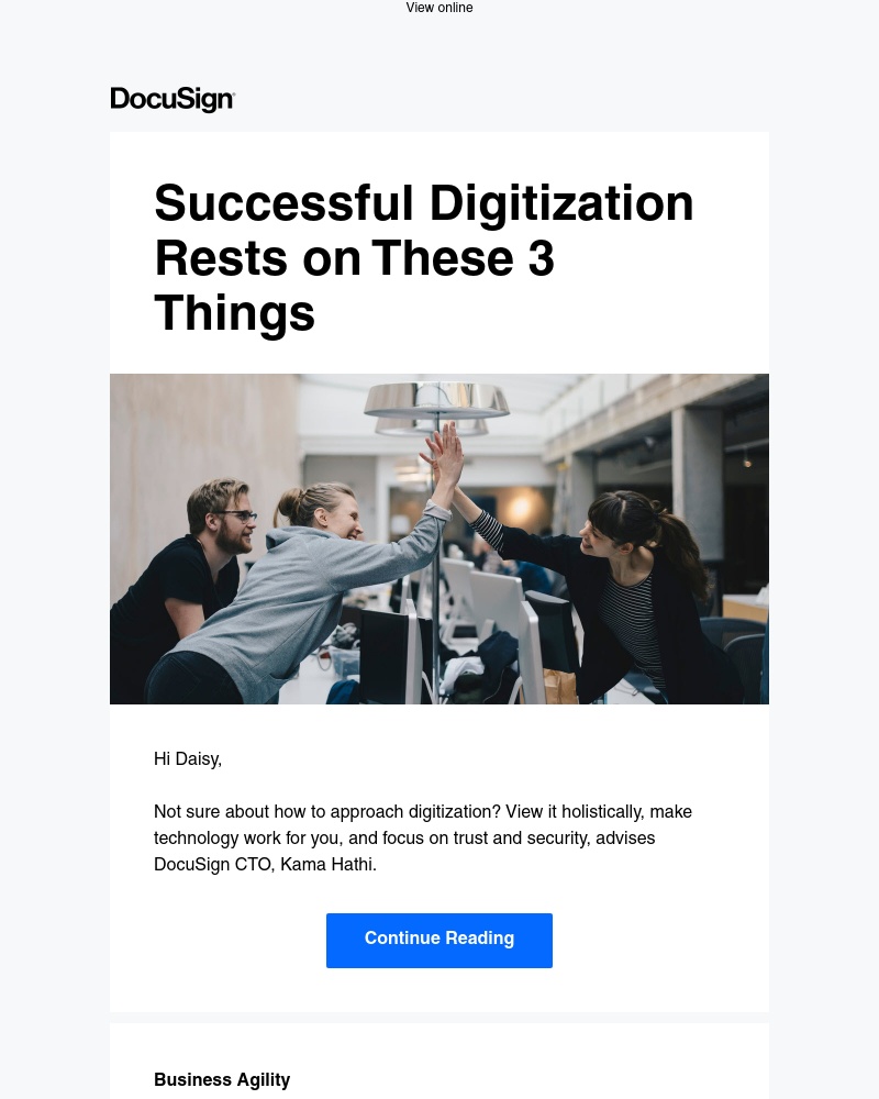 Docusign - 3 ways your business gets immediate value by going digital