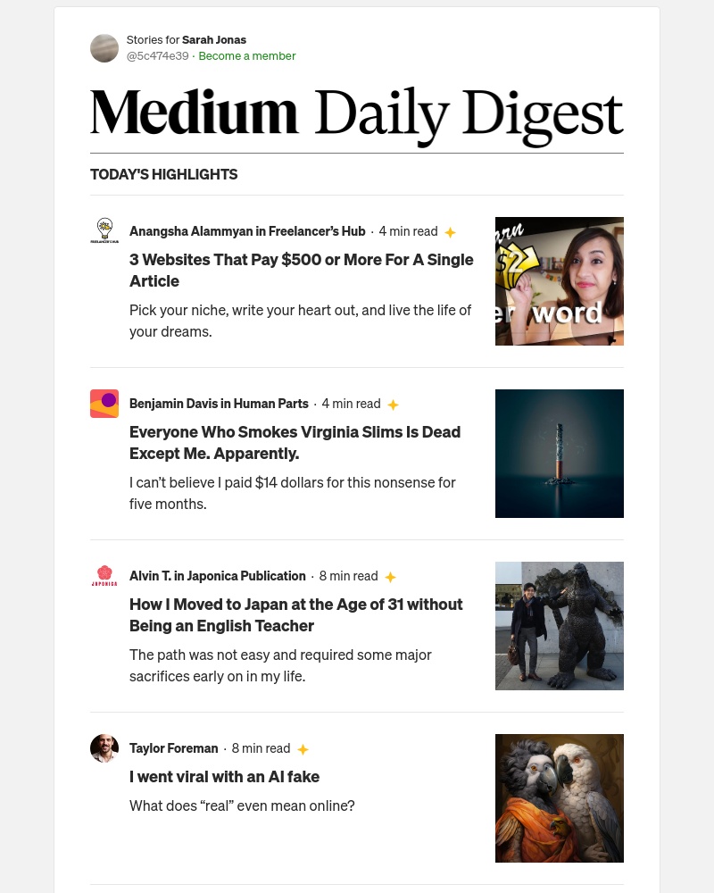 Medium - 3 Websites That Pay $500 or More For A Single Article | Anangsha Alammyan in Freelancerās Hub