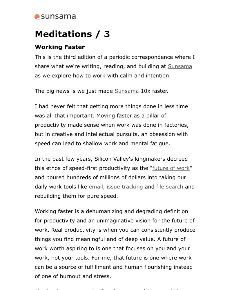 Sunsama - 3 / Working faster
