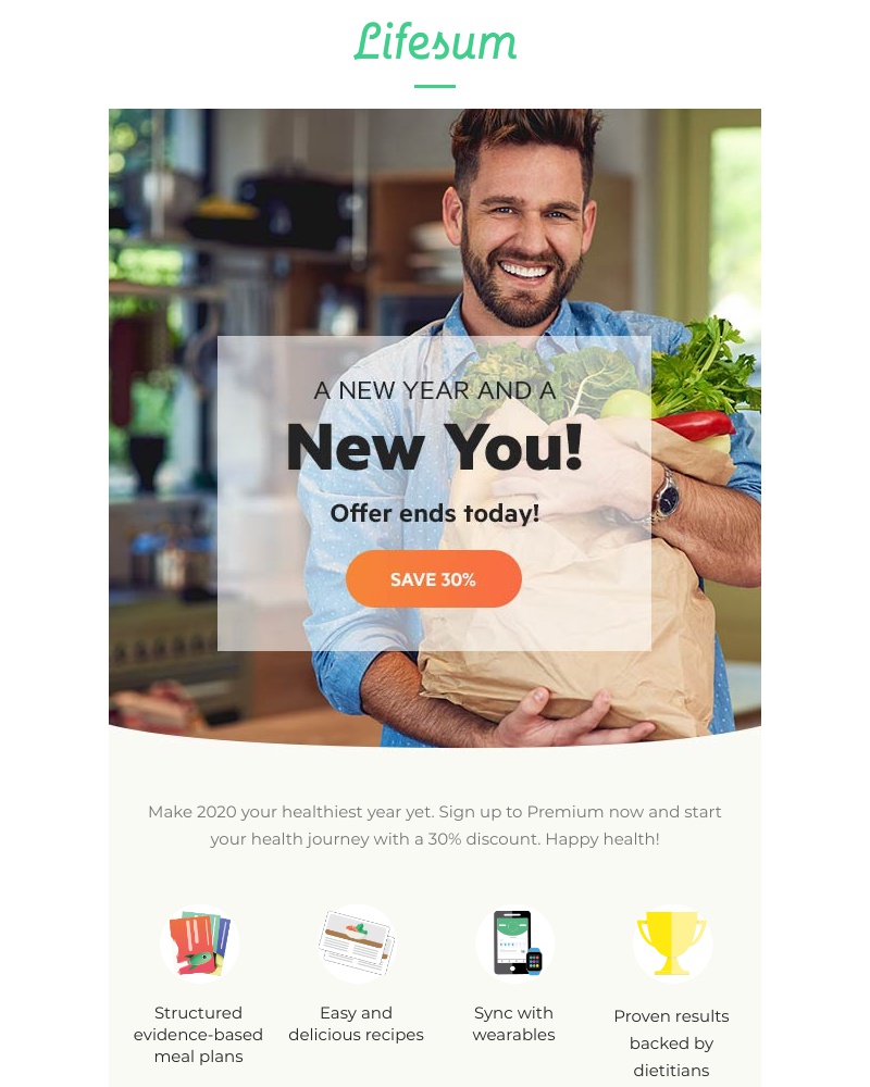 Lifesum - 30% off to help a healthier start to your year