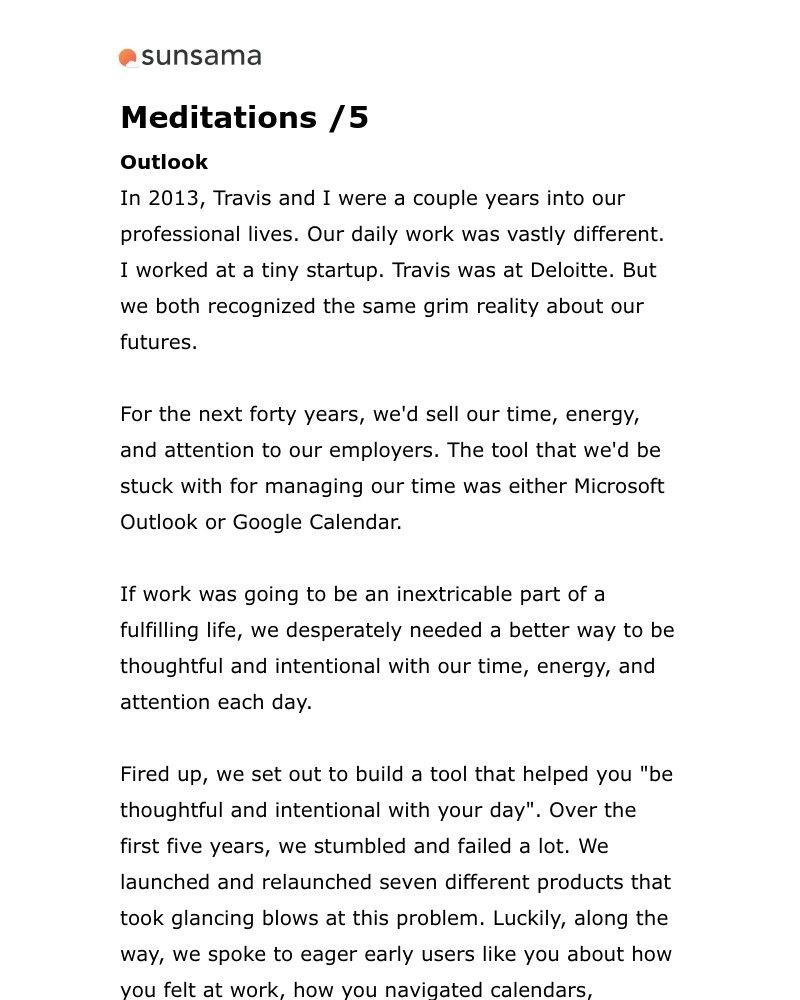 Sunsama - 5/ Outlook