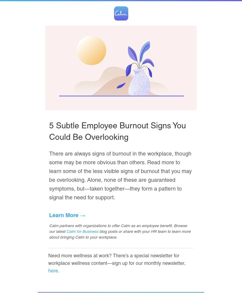 Calm - 5 subtle burnout signs you could be overlooking