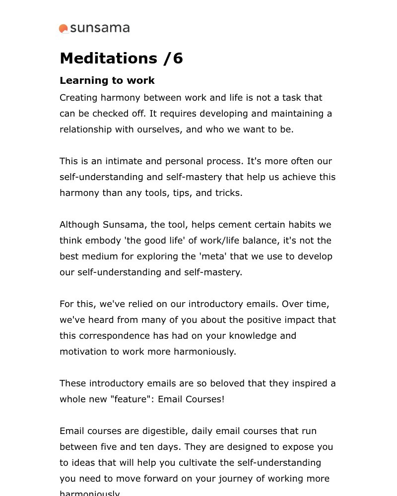 Sunsama - 6/ Learning to work