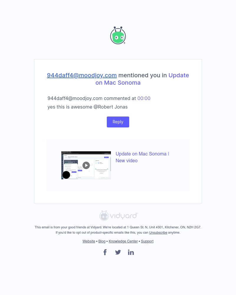 Vidyard - 944daff4@moodjoy.com mentioned you in Update on Mac Sonoma