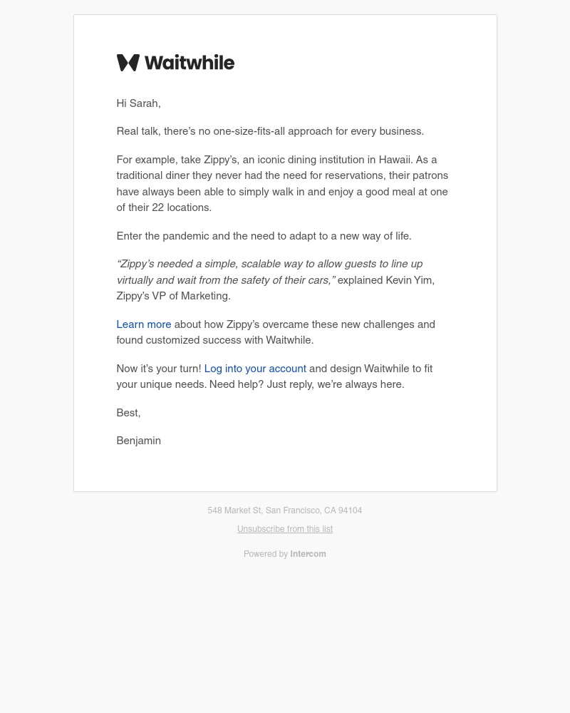 Waitwhile - 95% of this business’ customers called their ordering app “magic”