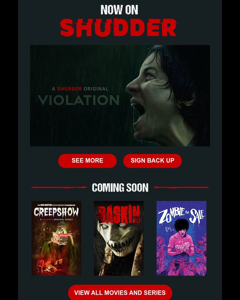 Shudder - A Bold and Vicious Revenge Thriller. Stream ‘Violation’ Now.