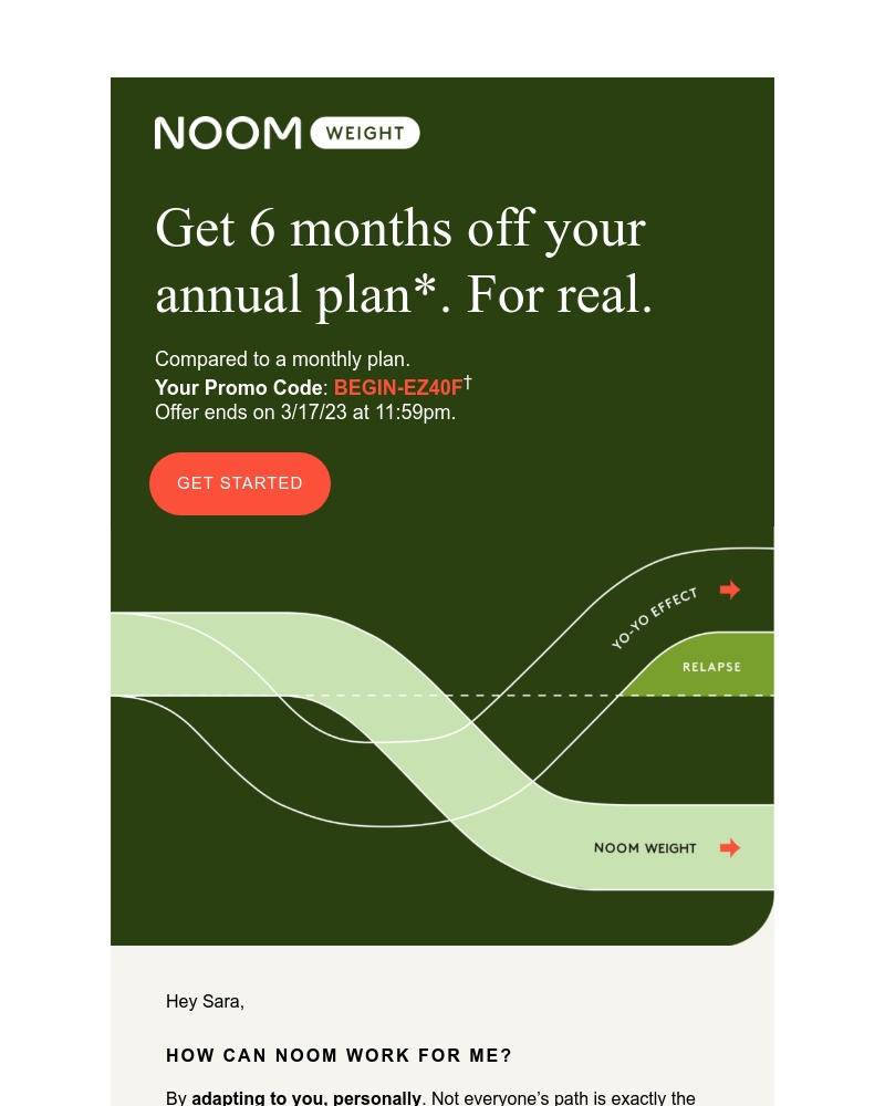 Noom - A gift for you, Sara: