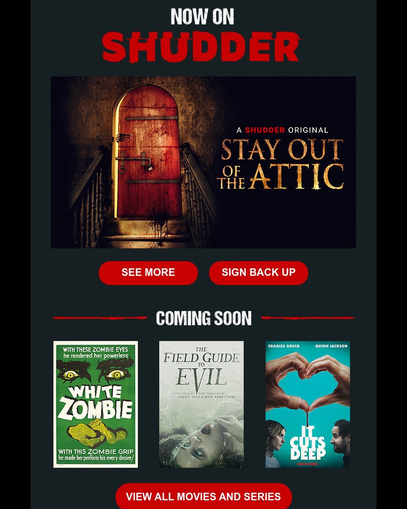 Shudder - A House of Horrors Creature Feature. Stream ‘Stay Out of The F**king Attic’ Now.