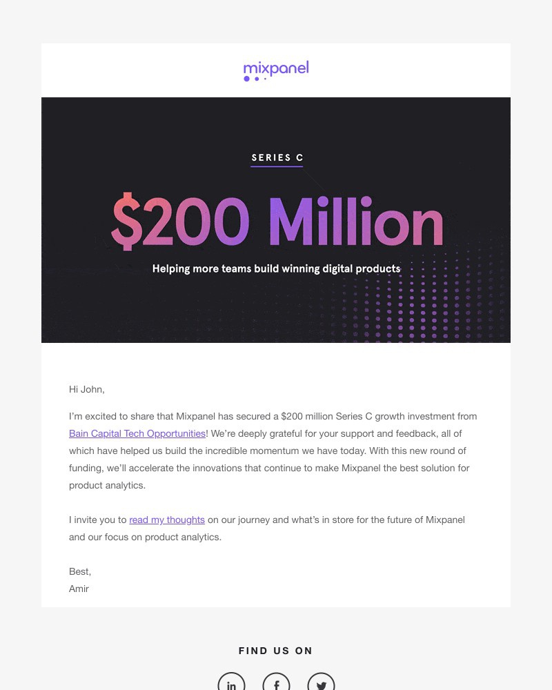 Mixpanel - A note from Mixpanel's CEO on our $200M Series C