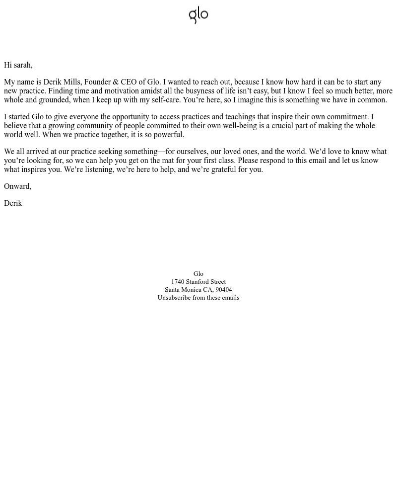 Glo - A note from the CEO