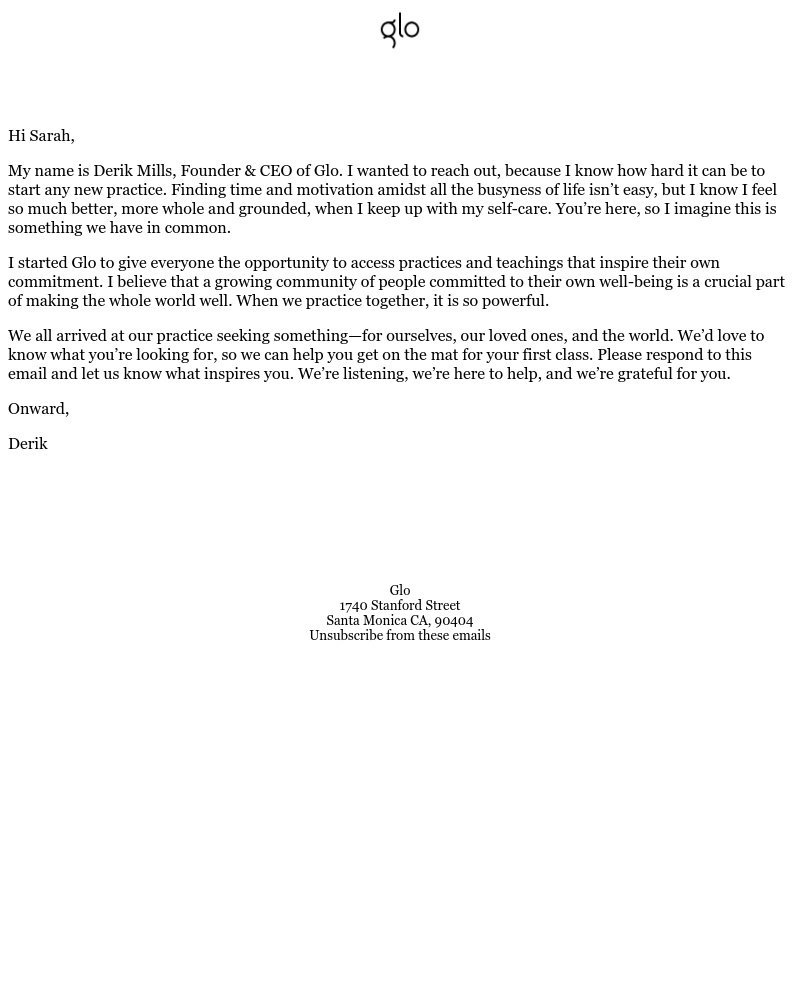 Glo - A note from the CEO