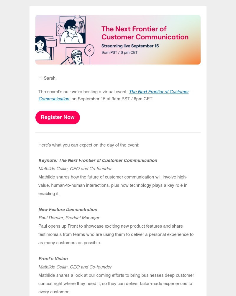 Front - A peek at what’s in store during Front’s big event