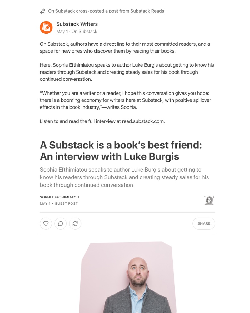 Substack - A Substack is a book’s best friend: An interview with Luke Burgis