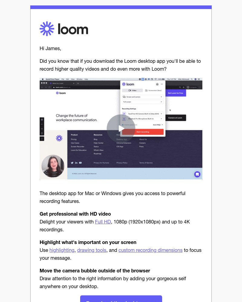 Loom - Access drawing tools and HD recording with the desktop app 🖥