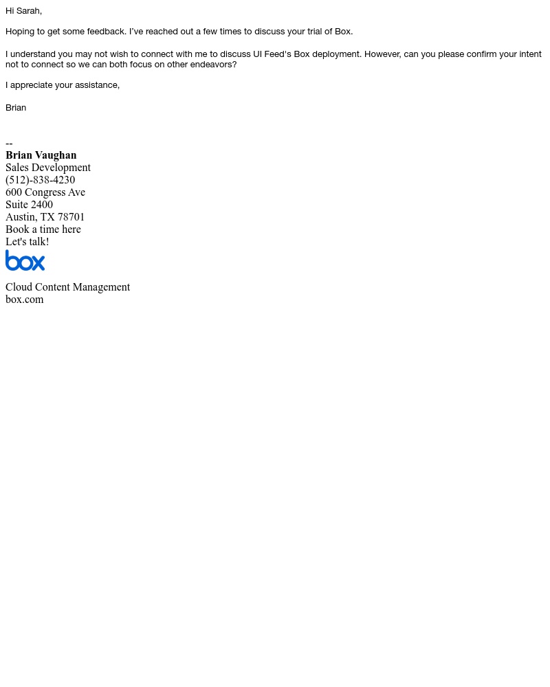 Box - Action Required - account configuration