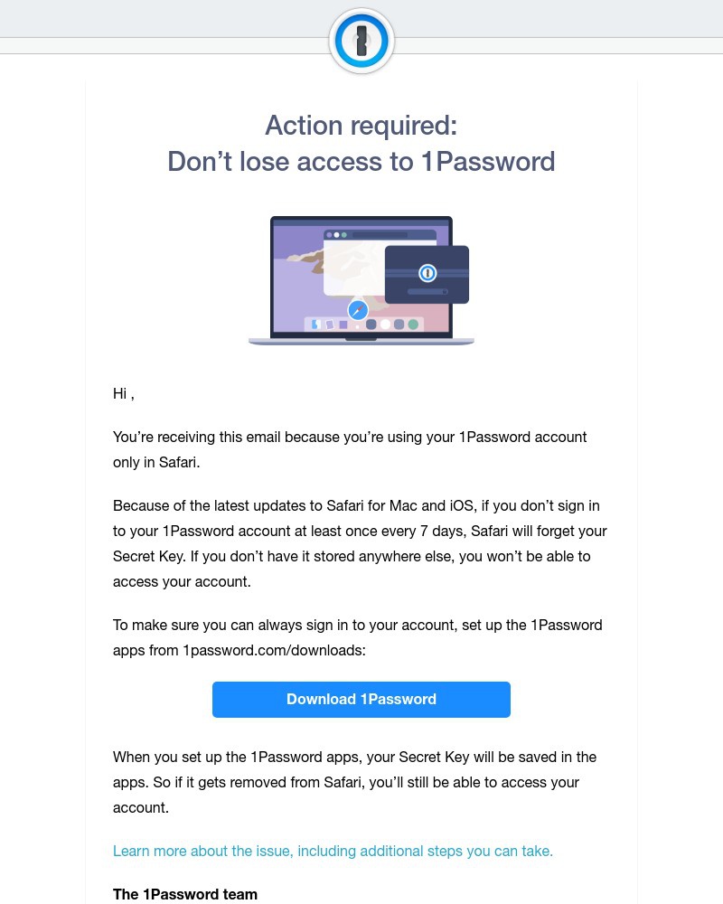 1Password - Action required: Donβt lose access to 1Password