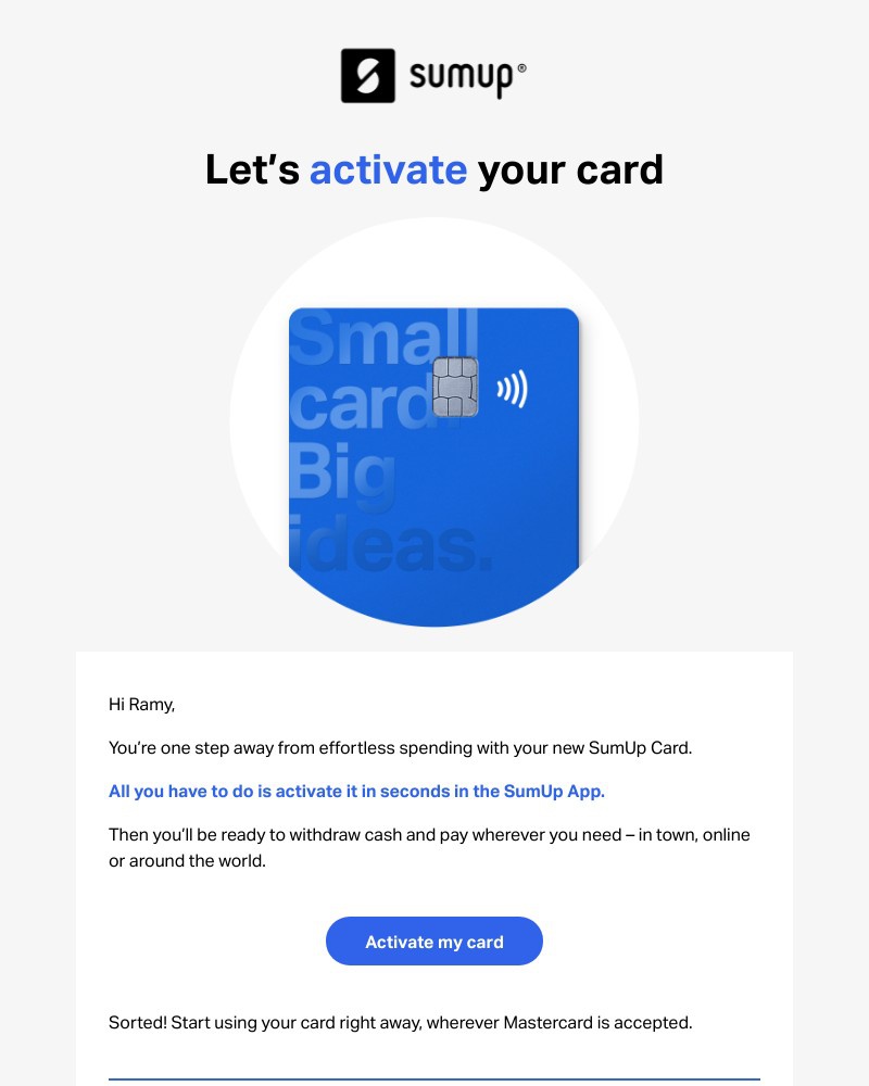 SumUp - Activate your card. Start spending.