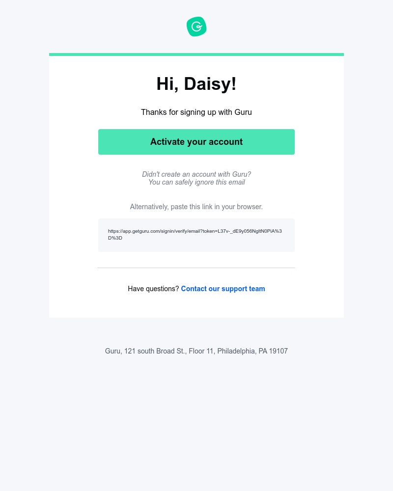 Guru - Activate your Guru account