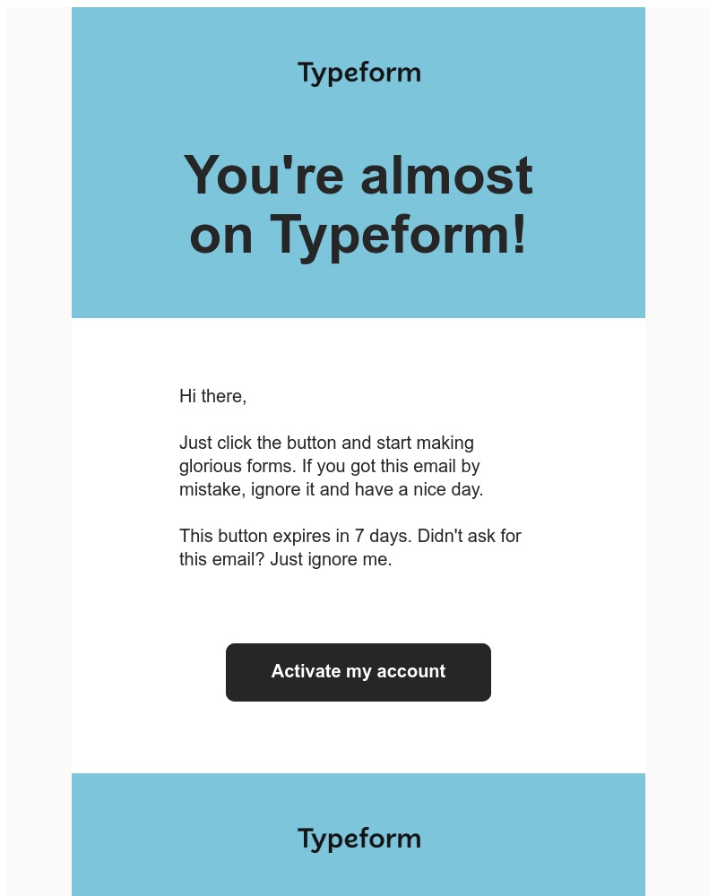 Typeform - Activate your Typeform account