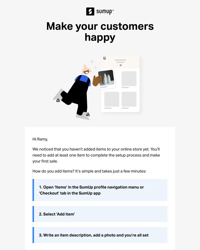 SumUp - Add items to start selling online