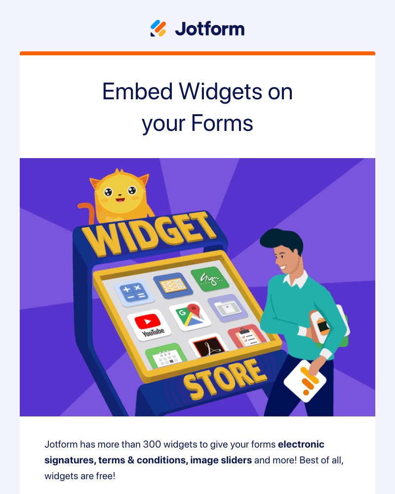 Jotform - AdobeSign, GoogleMaps, YouTube, and 300+ more widgets