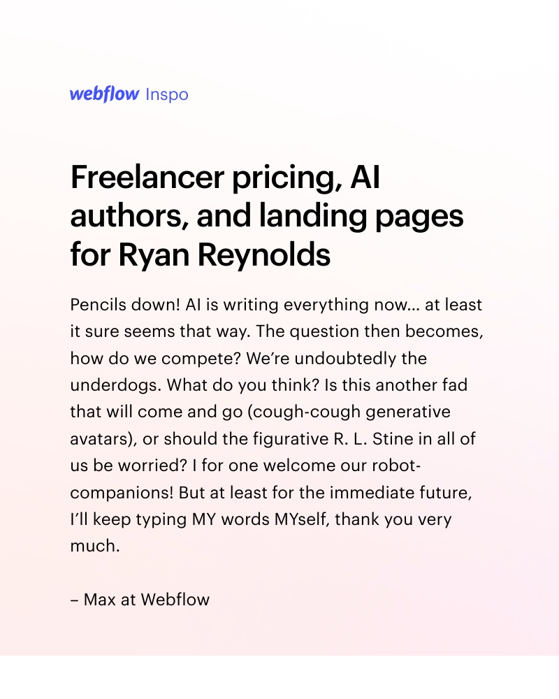 Webflow - AI writing: fad, friend, or foe?