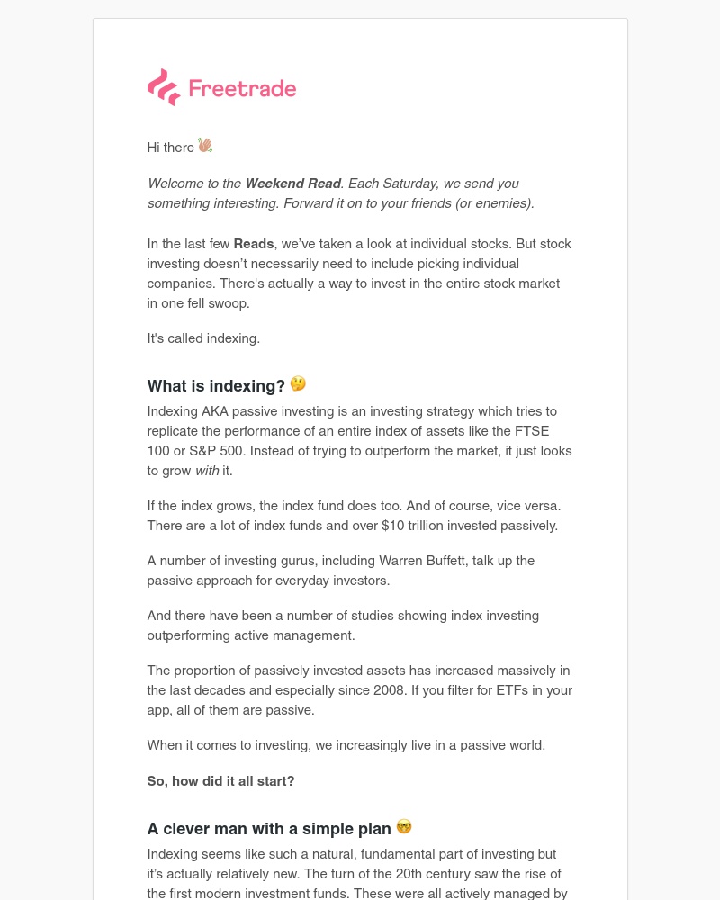 Freetrade - All about indexing 🔍