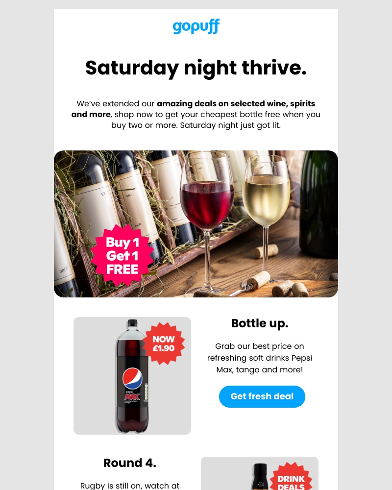 Gopuff - Another round of BIG deals. Save on drinks delivered!