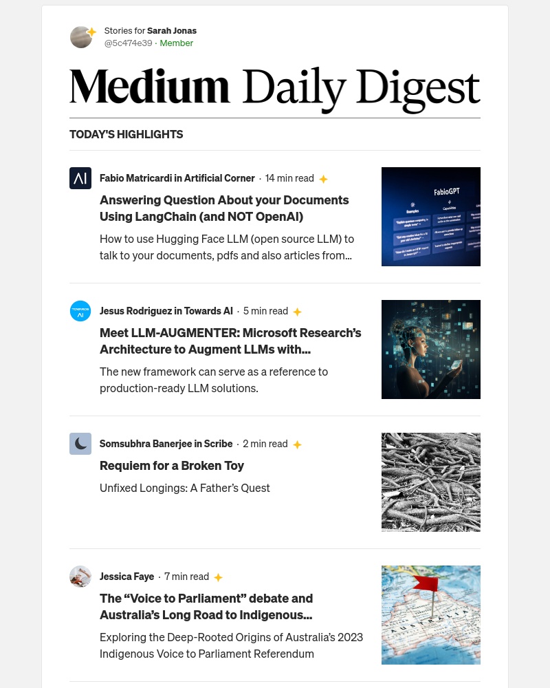 Medium - Answering Question About your Documents Using LangChain (and NOT OpenAI) | Fabio Matricardi in Artificial Corner