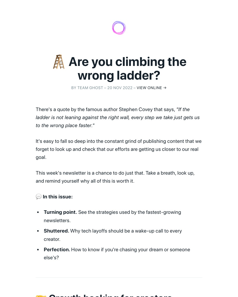 Ghost - 🪜 Are you climbing the wrong ladder?