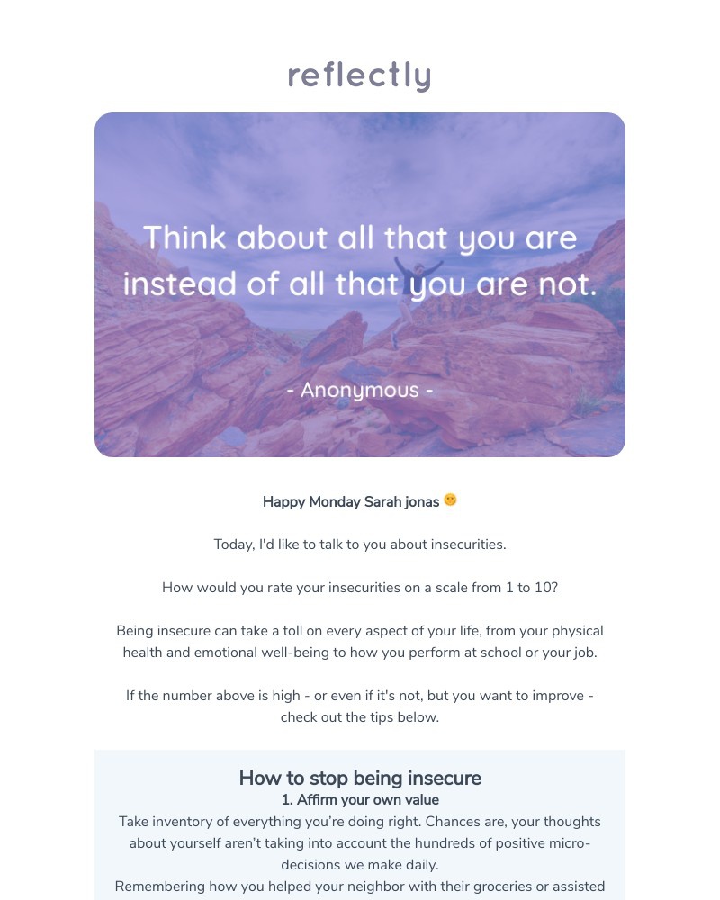 Reflectly - Are you insecure? 😔