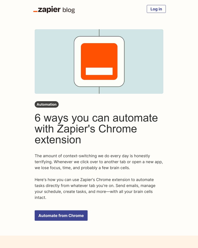 Zapier - Automate from a Chrome extension